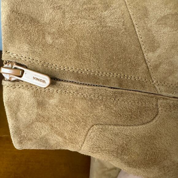 Vince Womens Hilda Low Heel Leather Suede Ankle Boots Light Fawn Tan Size 6 NWOB - Picture 9 of 10